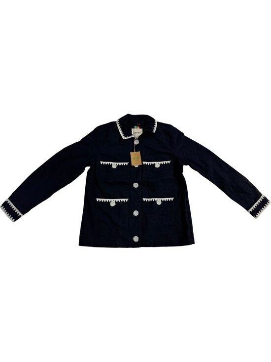 Boden Jackets & Blazers - Boden Embroidered Utility Jacket Navy White Women's US 6 NWT Workwear Coat MSRP